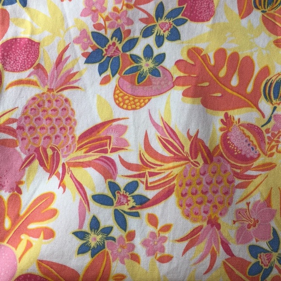 Talbots Tropical Floral Perfect Crop Pants Pink Orange Yellow Women’s Curvy 6 - Picture 9 of 12